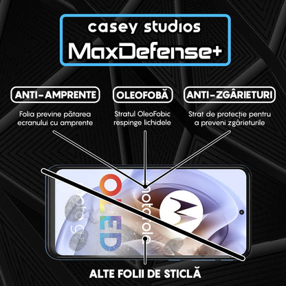 Folie Sticla MaxDefense+ - Motorola Moto G31/Moto G41/Moto G62 5G/Moto G71 5G - Negru