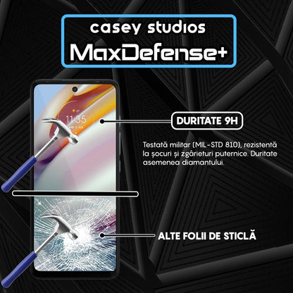 Folie Sticla MaxDefense+ - Motorola Moto G60/Moto G60S - Negru