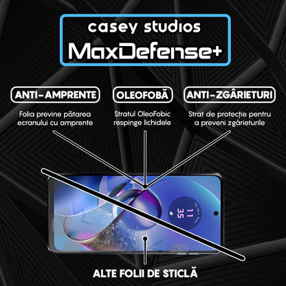Folie Sticla MaxDefense+ - Motorola Moto G64 - Negru