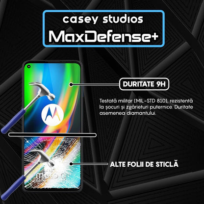 Folie Sticla MaxDefense+ - Motorola Moto G9 Plus - Negru