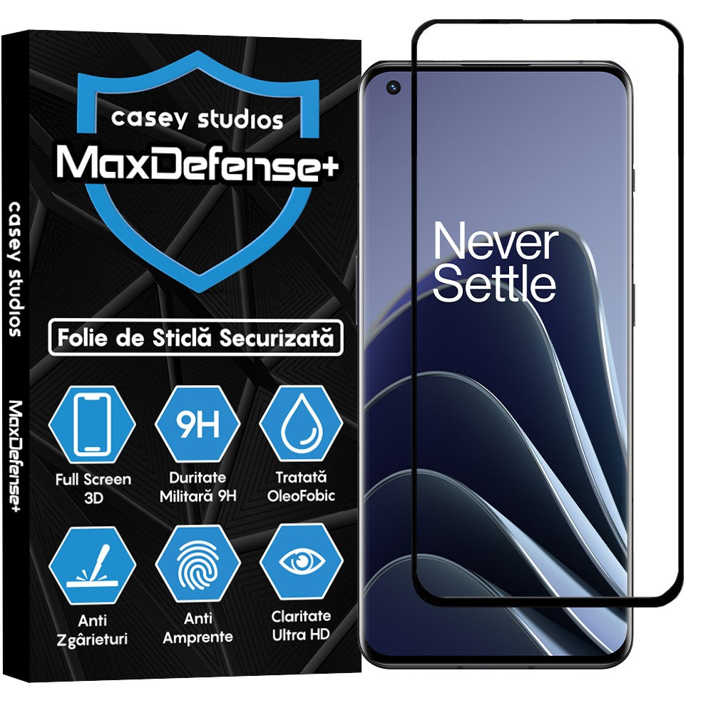 Folie Sticla MaxDefense+ - OnePlus 10 Pro/11 - Negru