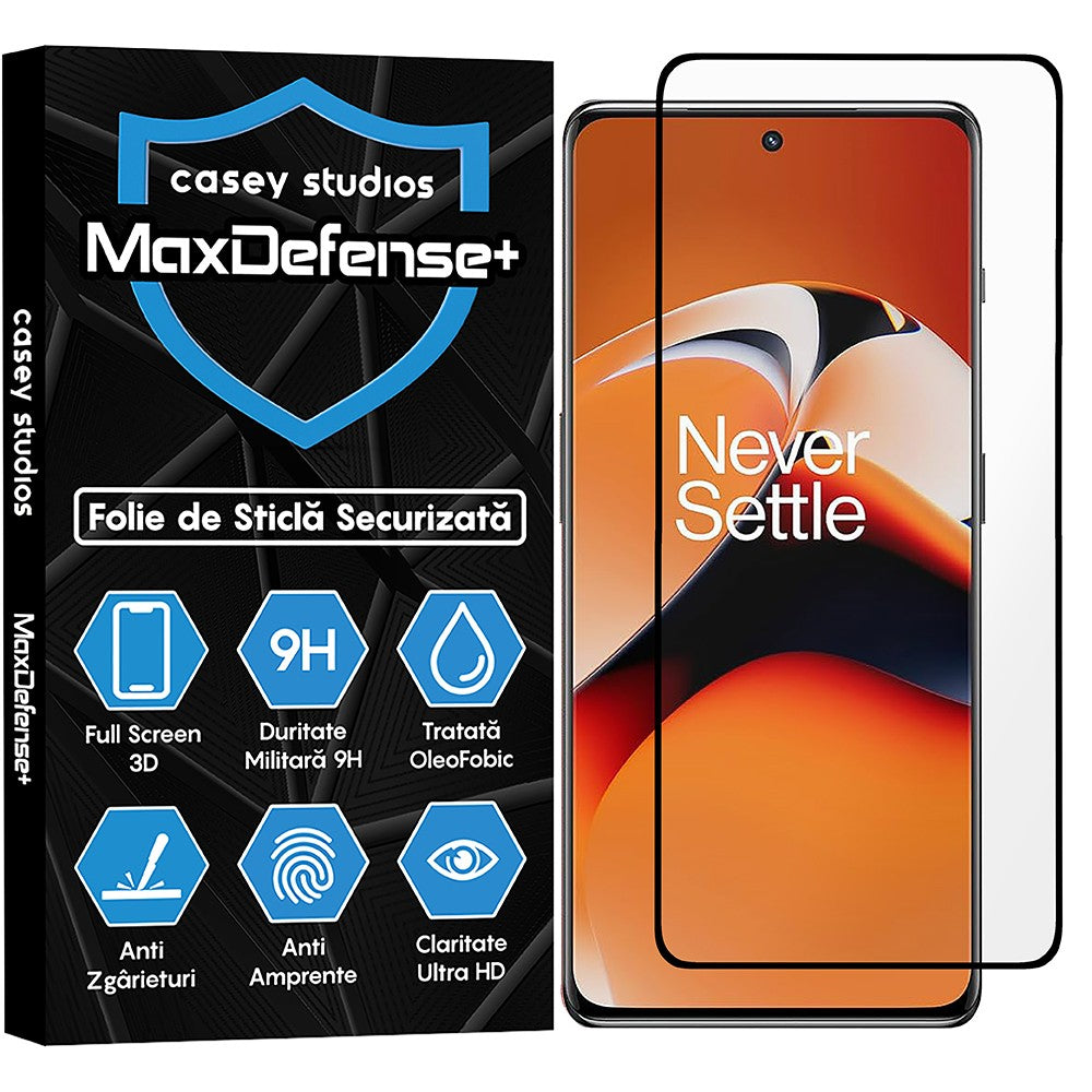 Folie Sticla MaxDefense+ - OnePlus 11R - Negru