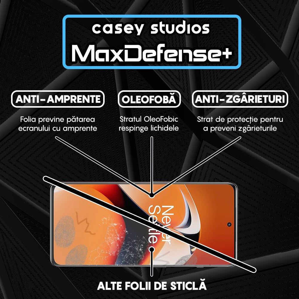 Folie Sticla MaxDefense+ - OnePlus 11R - Negru