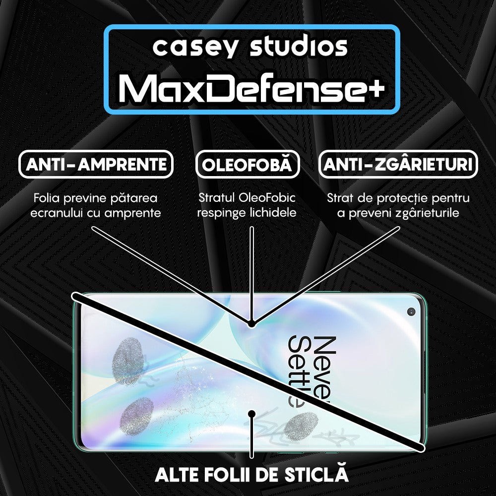 Folie Sticla MaxDefense+ - OnePlus 8 - Negru