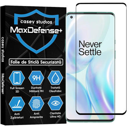 Folie Sticla MaxDefense+ - OnePlus 8 Pro - Negru