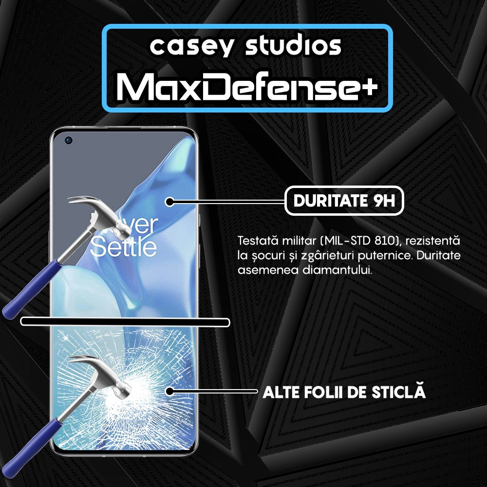 Folie Sticla MaxDefense+ - OnePlus 9 - Negru