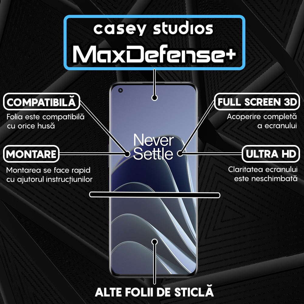 Folie Sticla MaxDefense+ - OnePlus 9 Pro - Negru