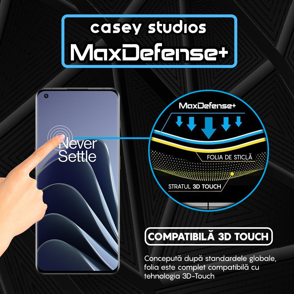 Folie Sticla MaxDefense+ - OnePlus 9 Pro - Negru