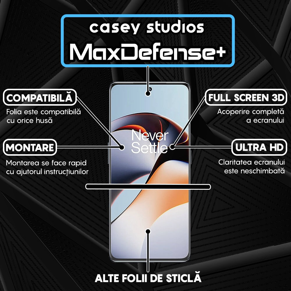 Folie Sticla MaxDefense+ - OnePlus Ace 2 - Negru
