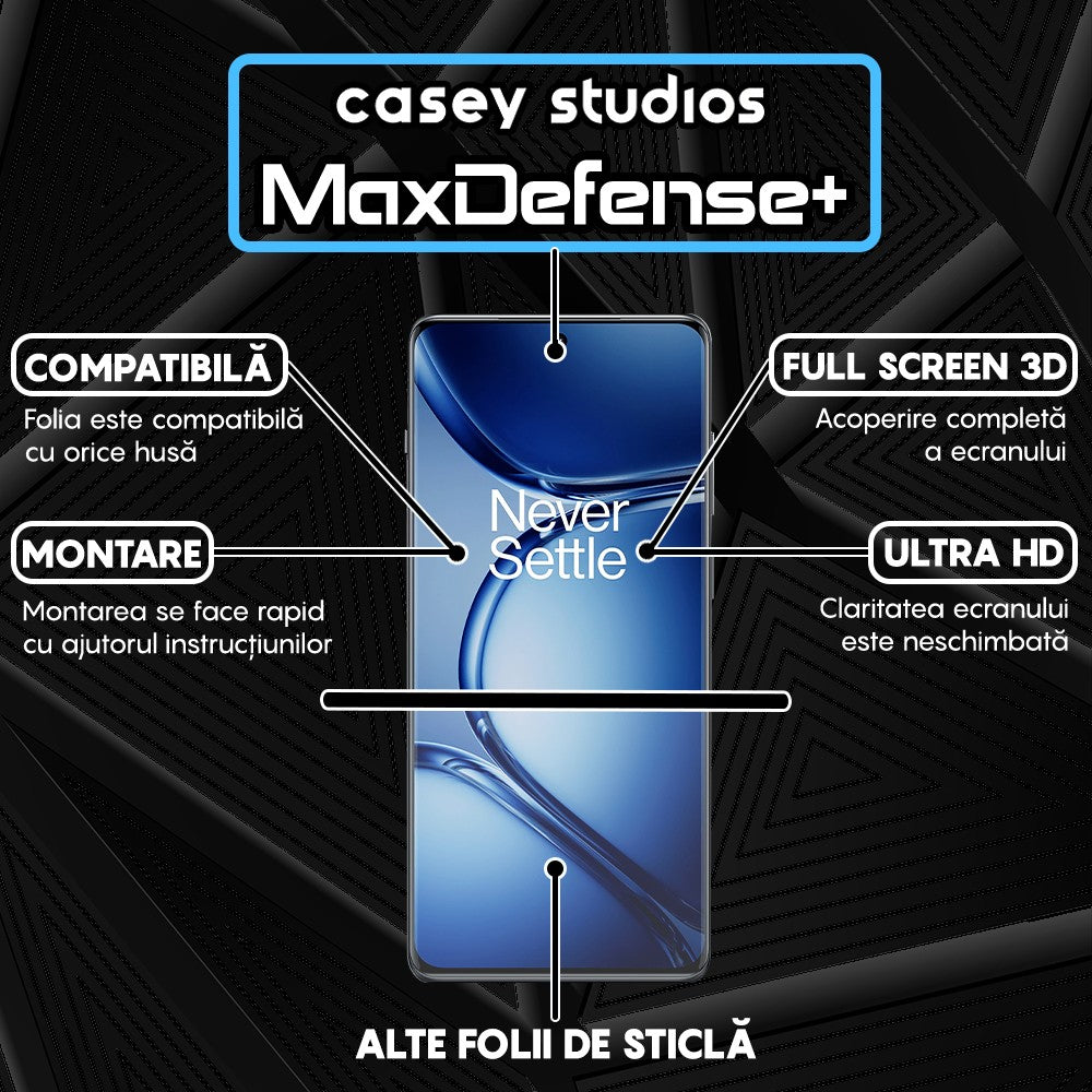 Folie Sticla MaxDefense+ - OnePlus Ace 2 Pro - Negru