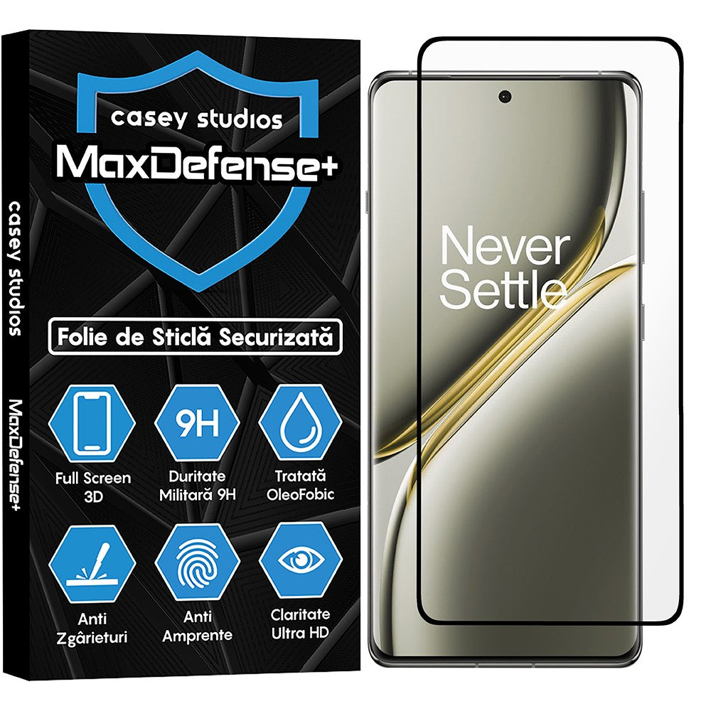 Folie Sticla MaxDefense+ - OnePlus Ace 3 Pro - Negru
