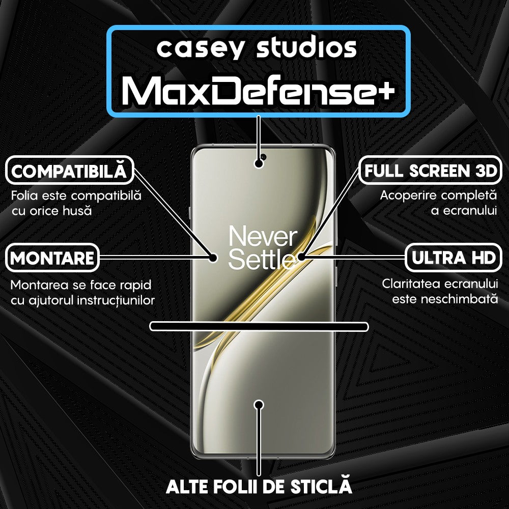 Folie Sticla MaxDefense+ - OnePlus Ace 3 Pro - Negru