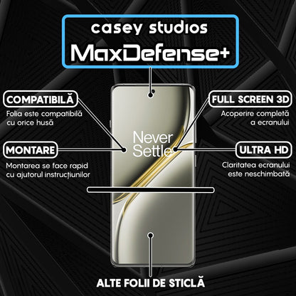 Folie Sticla MaxDefense+ - OnePlus Ace 3 Pro - Negru