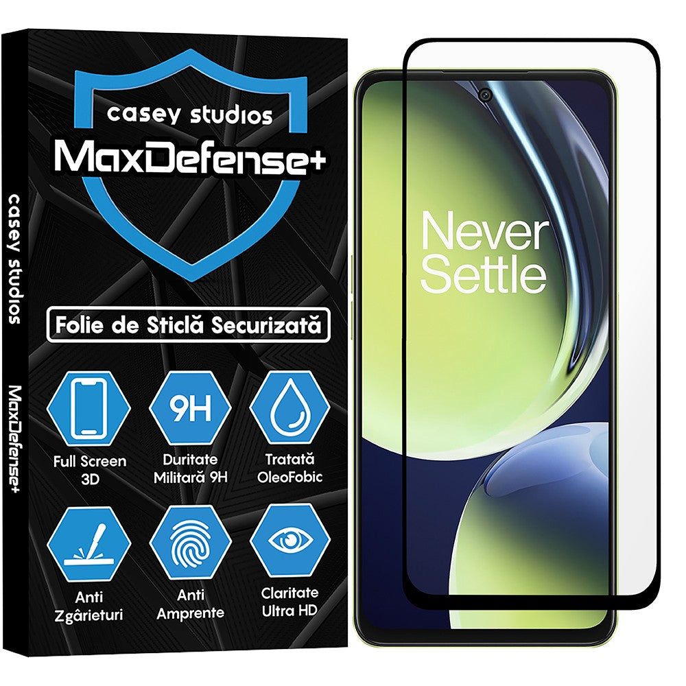 Folie Sticla MaxDefense+ - OnePlus Nord CE3 - Negru