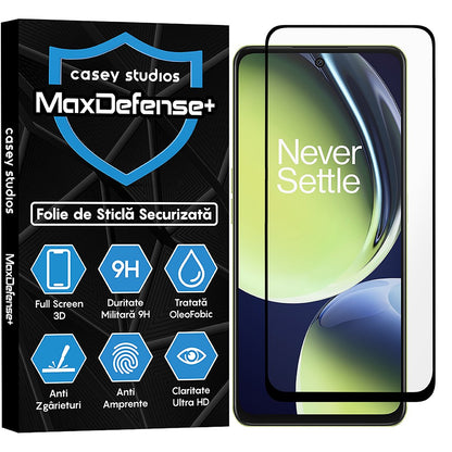 Folie Sticla MaxDefense+ - OnePlus Nord CE3 - Negru