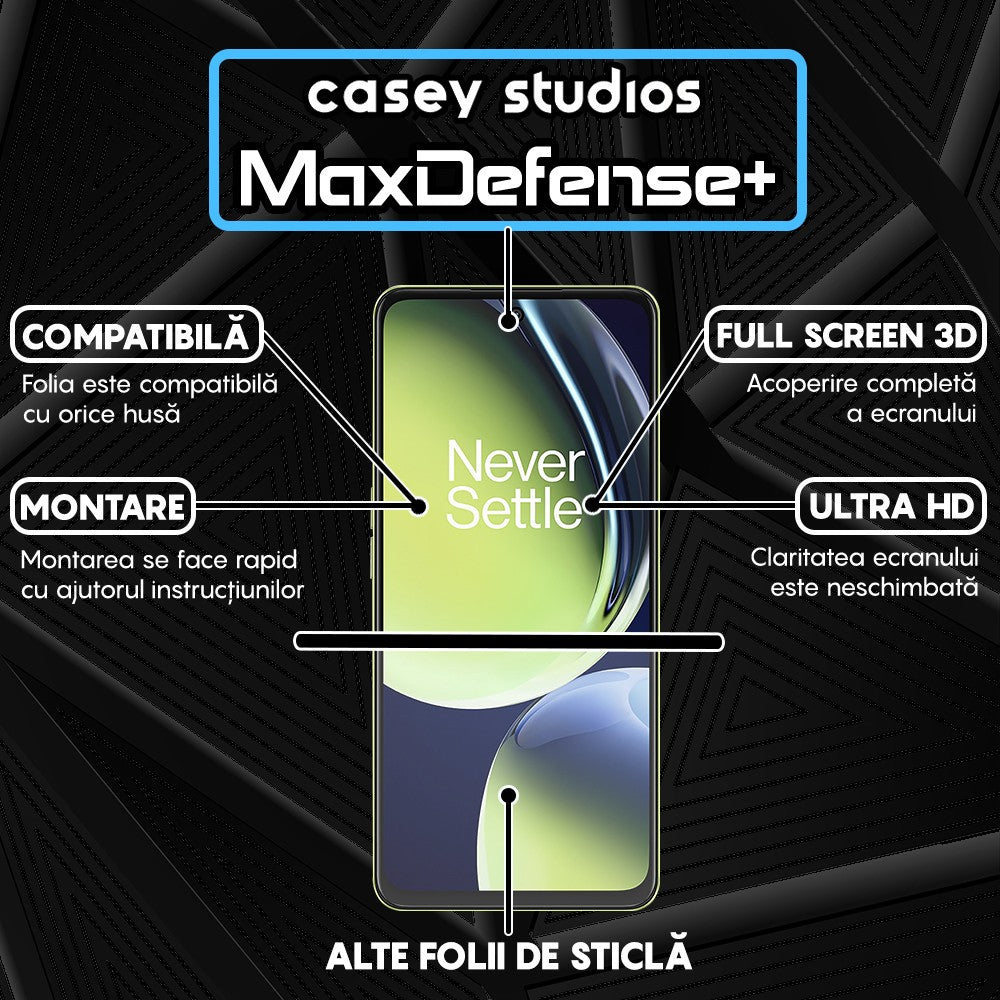 Folie Sticla MaxDefense+ - OnePlus Nord CE3 - Negru