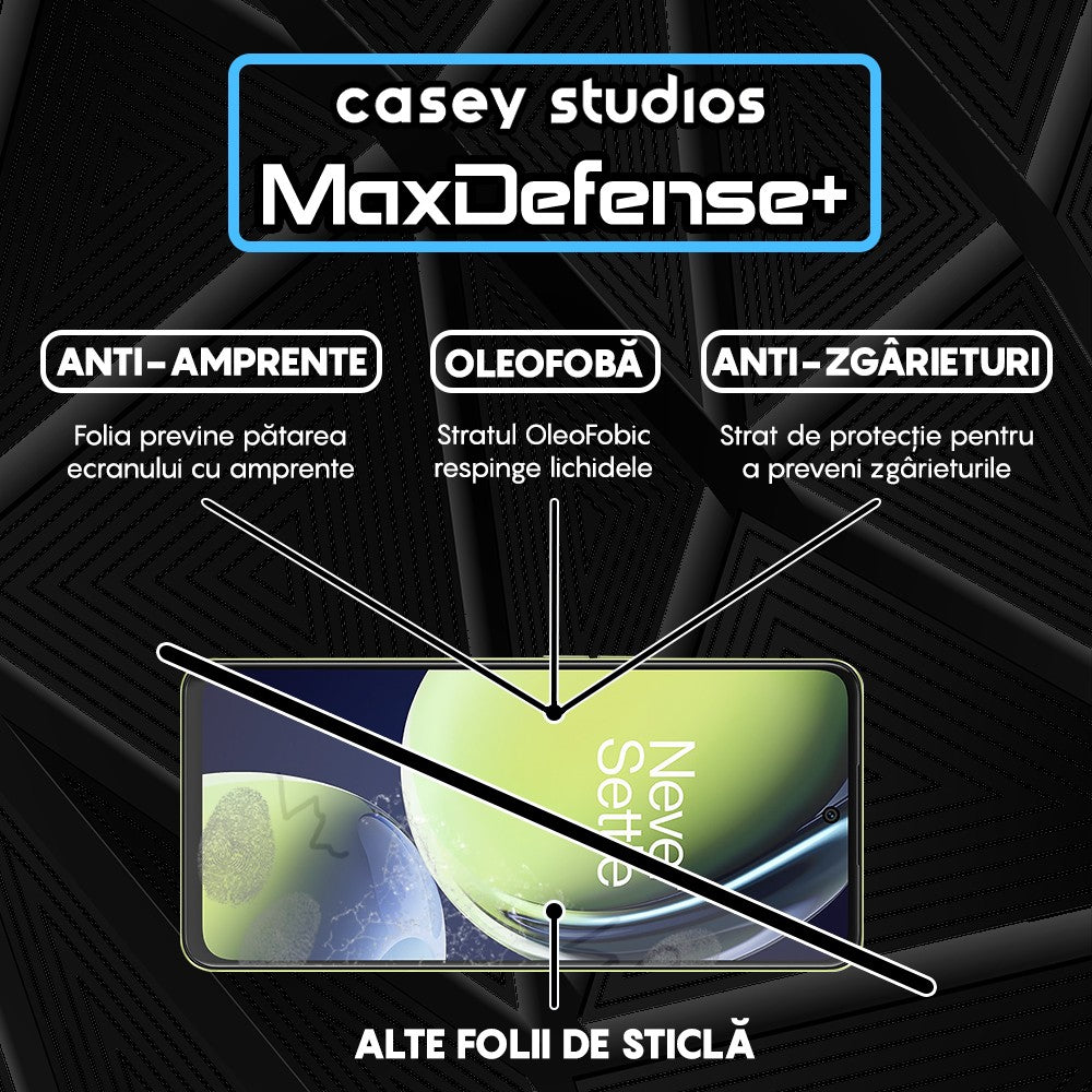 Folie Sticla MaxDefense+ - OnePlus Nord CE3 - Negru