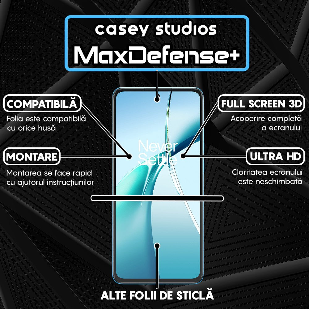 Folie Sticla MaxDefense+ - OnePlus Nord CE4 Lite - Negru