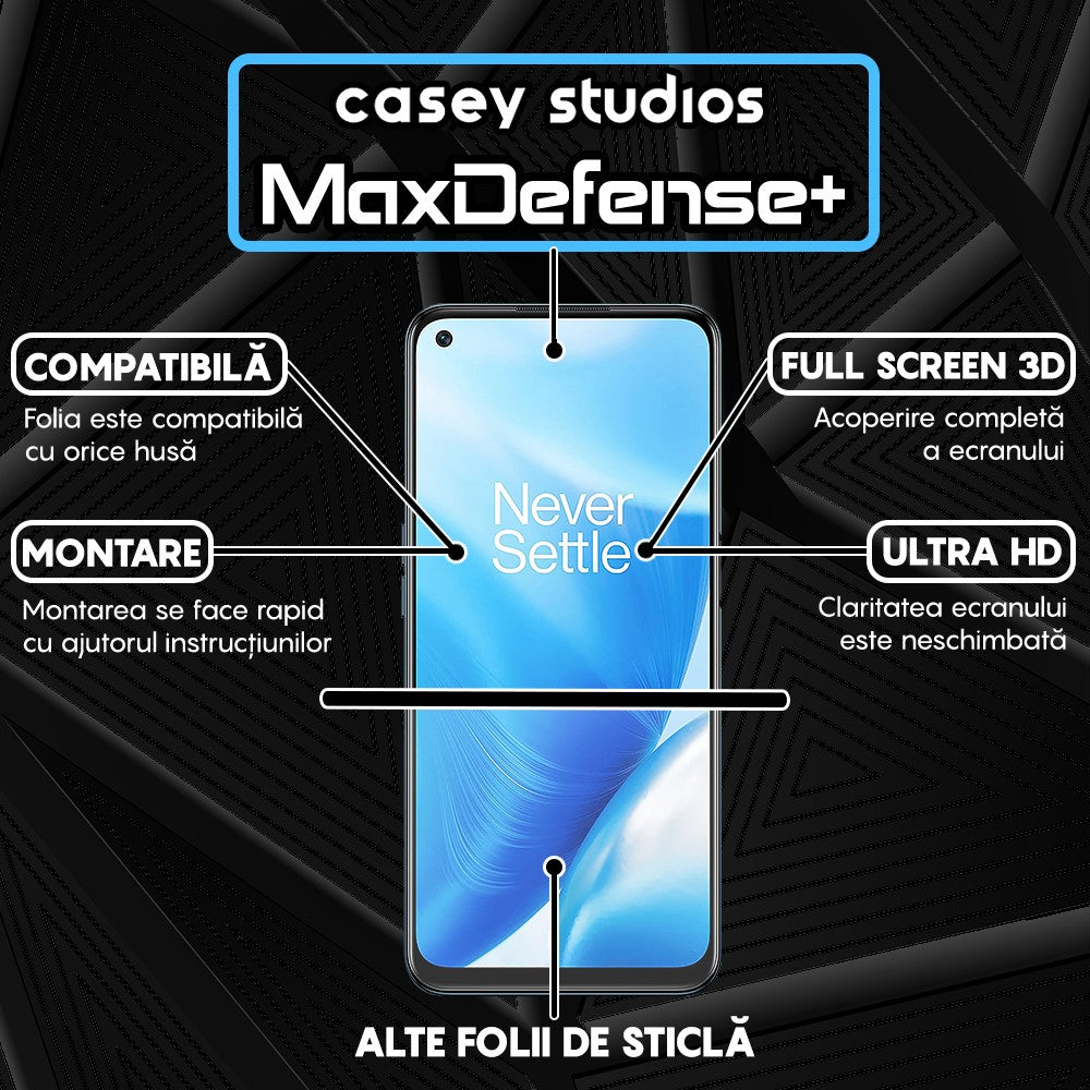 Folie Sticla MaxDefense+ - OnePlus Nord N20 5G/Nord N200 5G - Negru