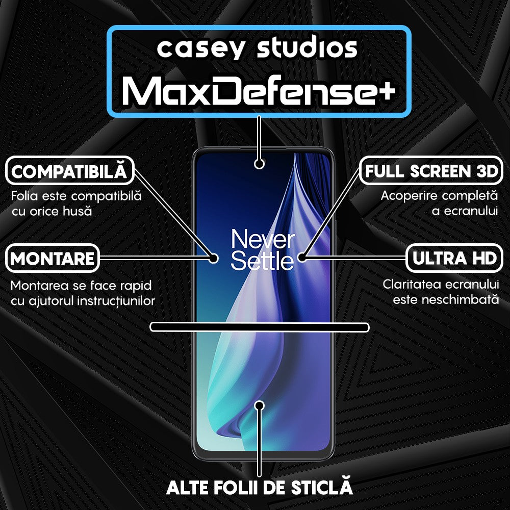 Folie Sticla MaxDefense+ - OnePlus Nord N30 SE - Negru