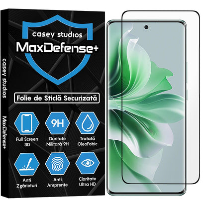 Folie Sticla MaxDefense+ - Oppe Reno11 F - Negru