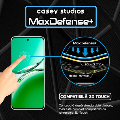 Folie Sticla MaxDefense+ - Oppo A3 - Negru