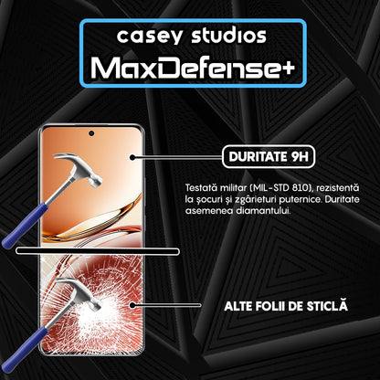 Folie Sticla MaxDefense+ - Oppo A3 Pro - Negru