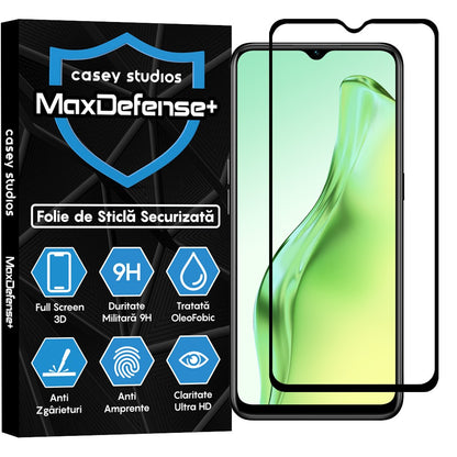 Folie Sticla MaxDefense+ - Oppo A31 - Negru