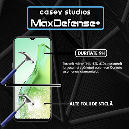 Folie Sticla MaxDefense+ - Oppo A31 - Negru