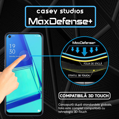 Folie Sticla MaxDefense+ - Oppo A52/A72 4G - Negru