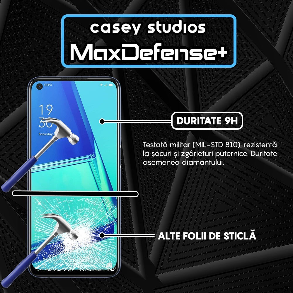 Folie Sticla MaxDefense+ - Oppo A52/A72 4G - Negru