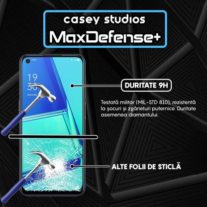 Folie Sticla MaxDefense+ - Oppo A52/A72 4G - Negru