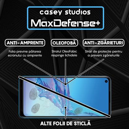 Folie Sticla MaxDefense+ - Oppo A53/A53s - Negru