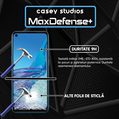 Folie Sticla MaxDefense+ - Oppo A53/A53s - Negru