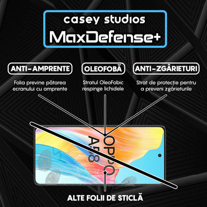 Folie Sticla MaxDefense+ - Oppo A58 4G - Negru