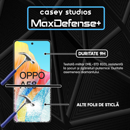 Folie Sticla MaxDefense+ - Oppo A58 4G - Negru