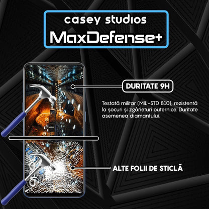 Folie Sticla MaxDefense+ - Oppo A74 4G/A94 4G/A94 5G/A95/Find X5 Lite/Reno5 Lite/Reno5 Lite/Reno5 Z/Reno7 5G - Negru