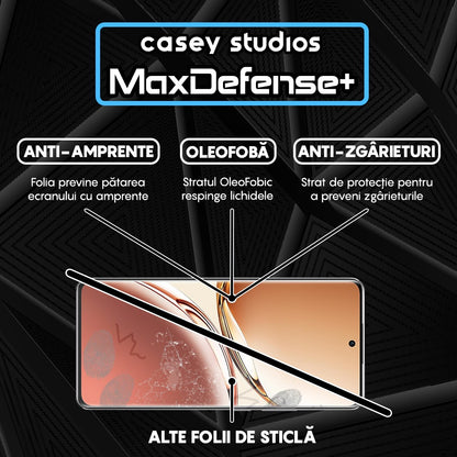 Folie Sticla MaxDefense+ - Oppo F27 Pro Plus - Negru
