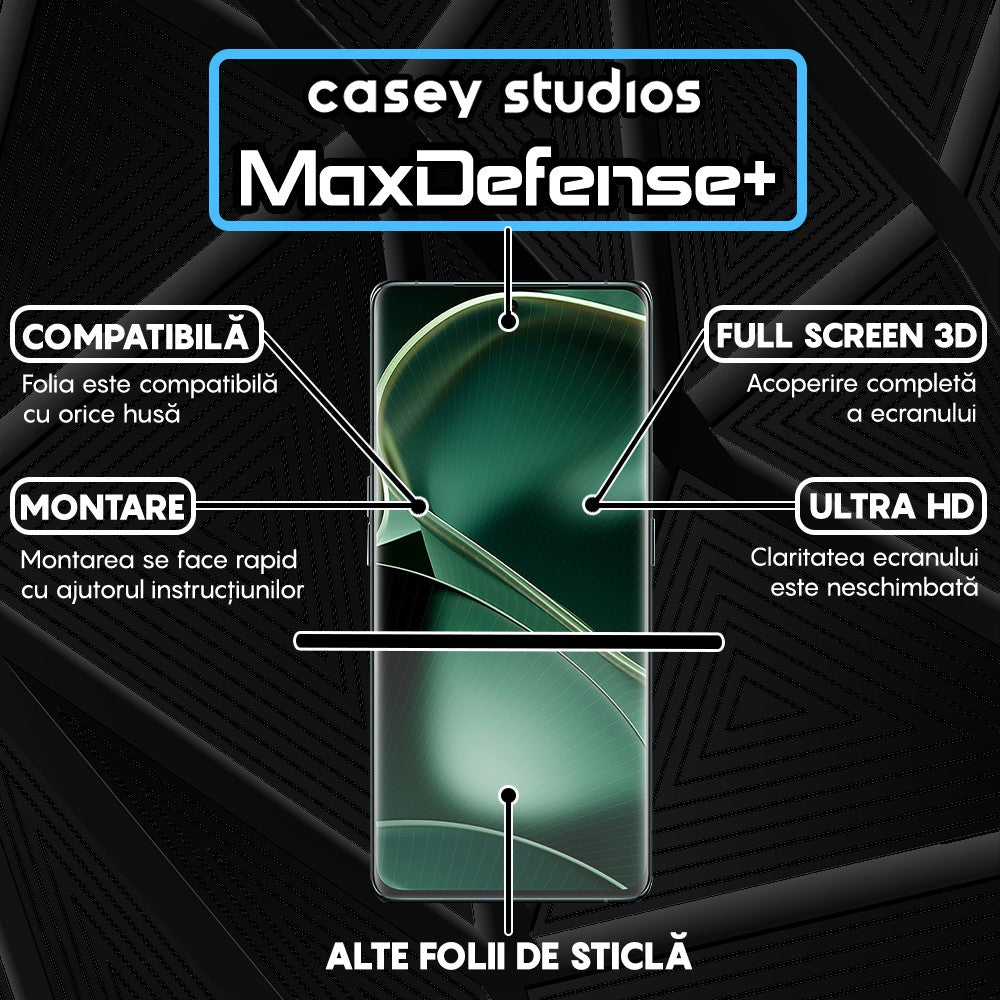 Folie Sticla MaxDefense+ - Oppo Find X6 - Negru