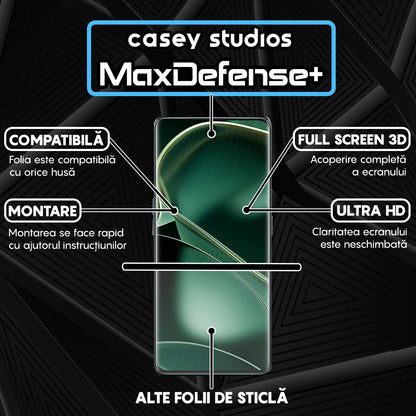 Folie Sticla MaxDefense+ - Oppo Find X6 - Negru