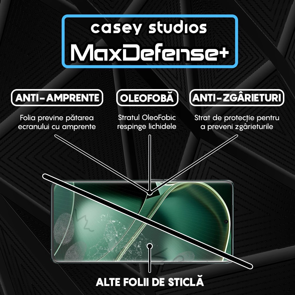 Folie Sticla MaxDefense+ - Oppo Find X6 - Negru