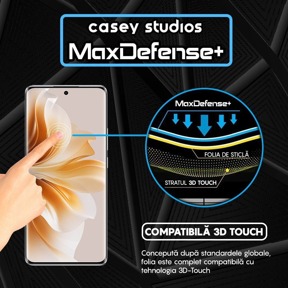 Folie Sticla MaxDefense+ - Oppo Reno11 Pro - Negru