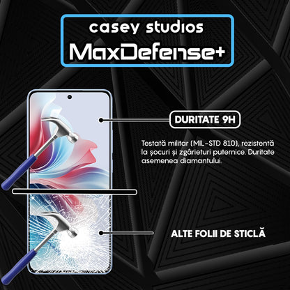Folie Sticla MaxDefense+ - Oppo Reno12 F - Negru