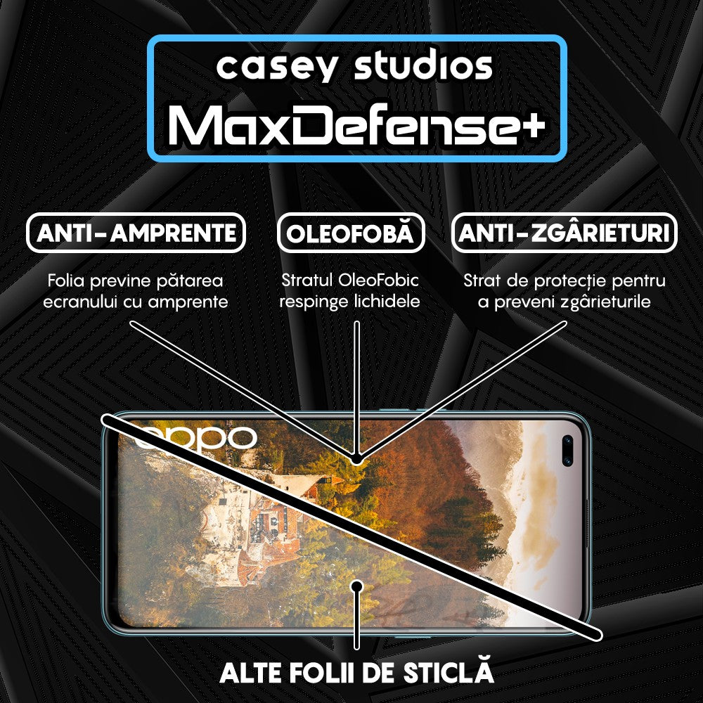 Folie Sticla MaxDefense+ - Oppo Reno4 Lite - Negru