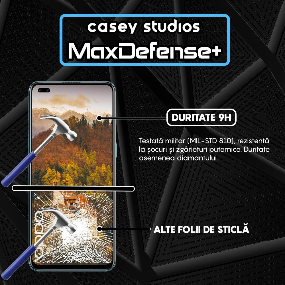 Folie Sticla MaxDefense+ - Oppo Reno4 Lite - Negru