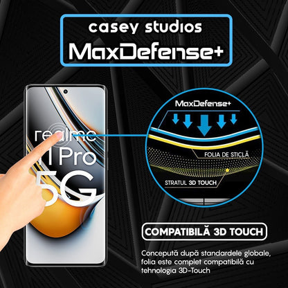 Folie Sticla MaxDefense+ - Realme 11 Pro - Negru