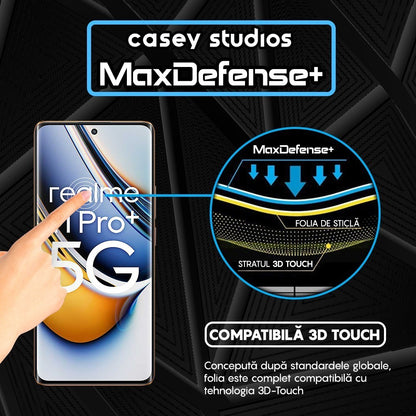Folie Sticla MaxDefense+ - Realme 11 Pro Plus - Negru