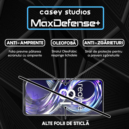 Folie Sticla MaxDefense+ - Realme 8i - Negru