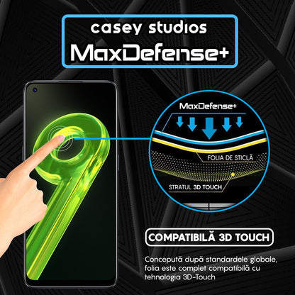 Folie Sticla MaxDefense+ - Realme 9 4G/9 Pro Plus - Negru