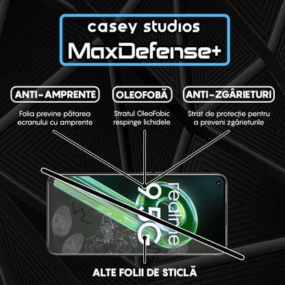 Folie Sticla MaxDefense+ - Realme 9 5G - Negru